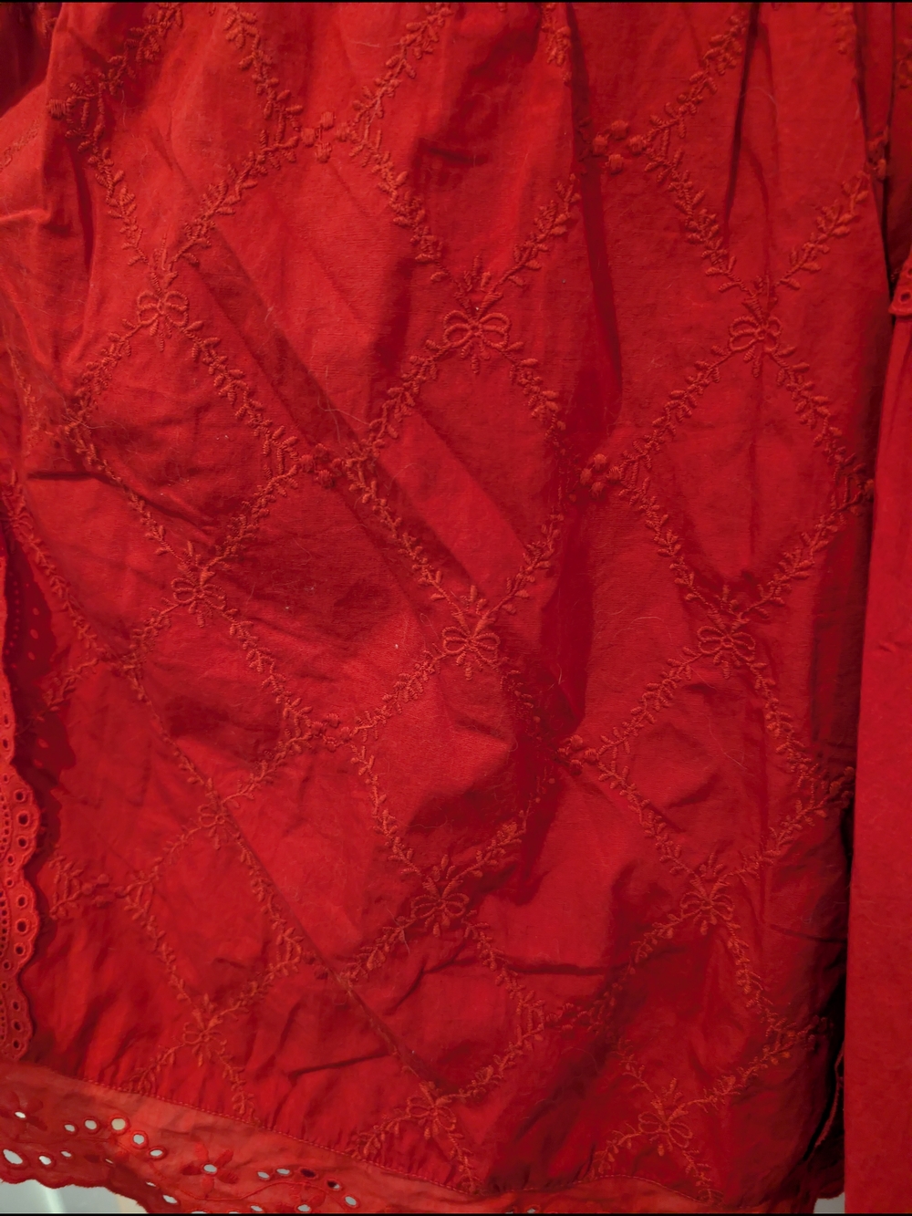 🤍🌹✨ Damson Madder Clancy Mini Dress w/Puffed Sleeves and Lace Trim Details W12 - Picture 7 of 16